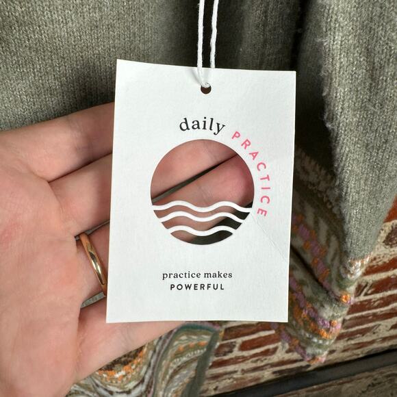 Daily Practice Anthropologie Dress Size Medium Green Knit Sweater Turtleneck NWT - Picture 6 of 11